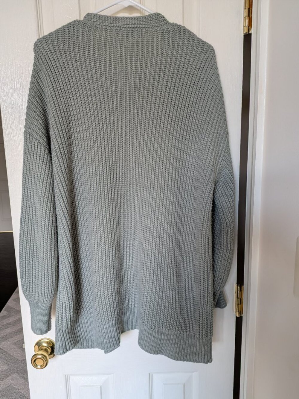 Merokeety Sage Green Oversized Chunky Knit Cardigan | Size Medium - Picture 2 of 5